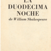 Program for the theatrical production, "La duodécima noche"