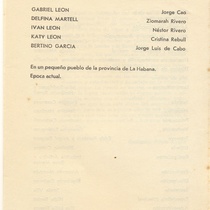 Program for the production, "La proposición"