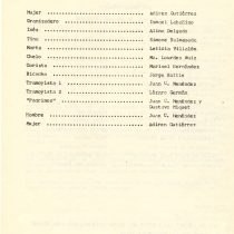 Program for the theatrical production, Las vacas gordas