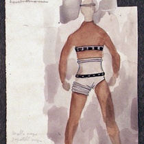 Costume Design Drawings (21-40) for the production, "Oh, la gente"