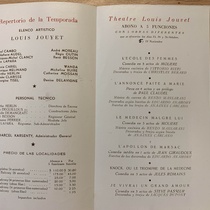 Program for the season, Theatre of Louis Jouvet