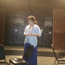 Photographs of rehearsal for the theatrical production, Un mundo de cristal