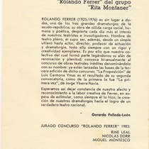 Program for the production, "La proposición"