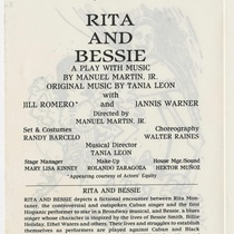 Program for the theatrical production, Rita and Bessie