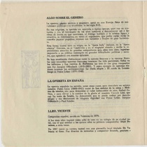 Program for the production, "La corte de faraón" (Teatro Musical de La Habana)