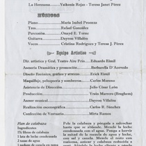 Program for the production "Santa Cecilia"