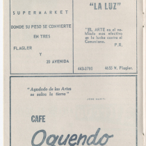 Program for the production, "Una noche con Cuba"