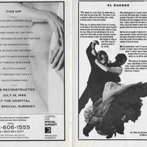 Program for the theatrical production, Dancing on her Knees