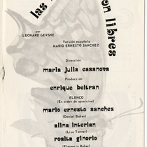 Program for the production, "Las mariposas son libres"