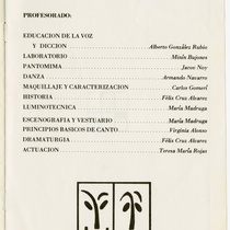 Program for the theatrical production, La noche de los asesinos