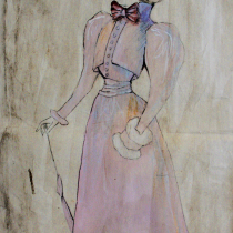 Costume design drawings for the theatrical production, La ronda