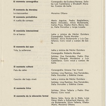 Program for the production, "De esto y de algo (Teatro Musical de La Habana)