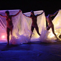 Photograph of the theatrical production, Pájaros de la playa