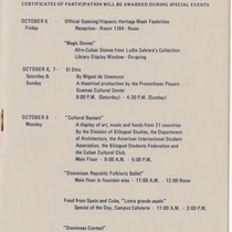 Program for the event, "Hispanic Heritage Week, 1979"