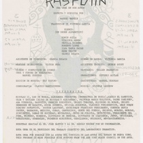 Program for the theatrical production, Rasputín