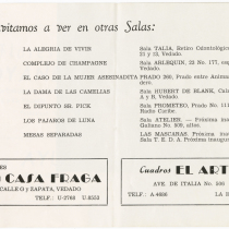 Program for the production, "Espíritu maligno"