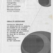 Program for the production, "Las Willis" (Compañía Musical Habana)