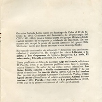 Program for the theatrical production, Los profanadores