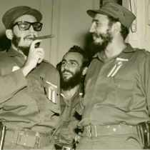 Photograph of Armando Roblán and Fidel Castro