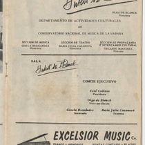 Autographed program for the production, "El cuarto lleno de rosas"