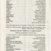 Program for the production, "Condominio en el S.W."