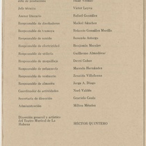 Program for the production, "Esto no tiene nombre (Teatro Musical de La Habana)