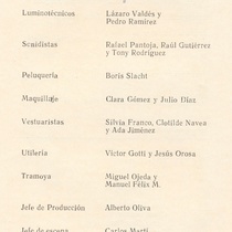 Program for the theatrical production, Días y flores