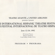 Program for the festival, International Hispanic Theatre Festival / Festival Internacional de Teatro Hispano VII