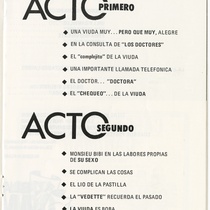 Program for the production, "La viuda tiene un complejo"