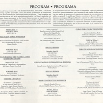 Program for the festival, International Hispanic Theatre Festival / Festival Internacional de Teatro Hispano VII