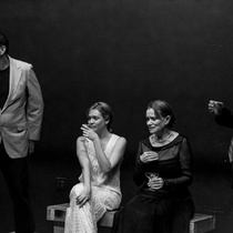 Photographs of a rehearsal for the theatrical production, El día que me quieras