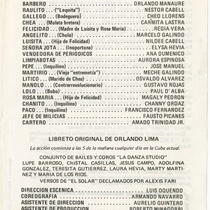 Program for the production, "El solar" (The empty lot)