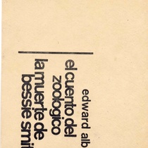 Program for the theatrical productions, "El cuento del zoológico" y "La muerte de Bessie Smith"