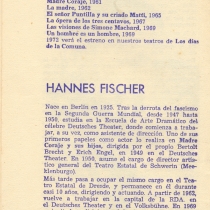 Program for the theatrical production, Los días de la Comuna