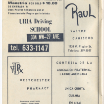 Program for the production, "Una noche con Cuba"