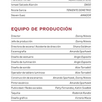 Program for the theatrical production, Exilios