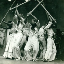 Photographs of the theatrical production, El 23 se rompe el corojo (Santiago de Cuba, 1974)