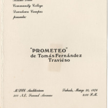 Invitation for the production, "Prometeo"