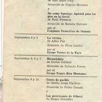 Program for the production, Panorama de teatro y danza 1975