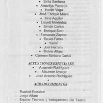 Program for the production, "¡De Película!" (Grupo Buscón)