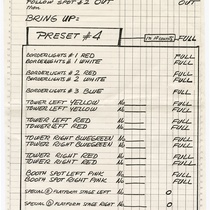 Manuscripts labeled, "Part 1: cue sheet"