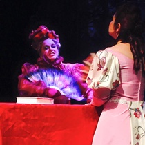 Photographs of the theatrical production, La profesión de la Sra. Warren (Miami, 2015)