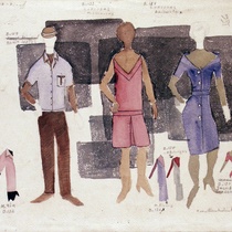 Costume Design Drawings (21-40) for the production, "Oh, la gente"