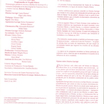 Program for the theatrical production, Electra Garrigó