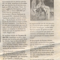 Press review for the production, "Un poco de aire frío"