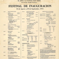 Program for the Teatro Nacional Festival de Inauguración