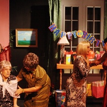 Photographs of the theatrical production, Viejas, vírgenes y putas (Miami, 2015)