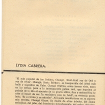 Program for the theatrical production, Shangó de Ima