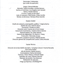 Program for the theatrical production, Maneras de usar el corazón por fuera