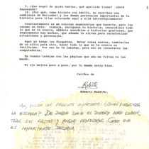 Letter from Roberto Fandiño to Francisco Morín, 1994